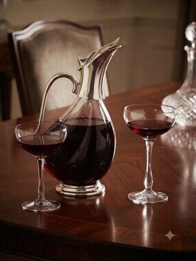 Vintage 1970s Silver Plated Glass Duck Wine Decanter Carafe Claret Jug Retro Bar